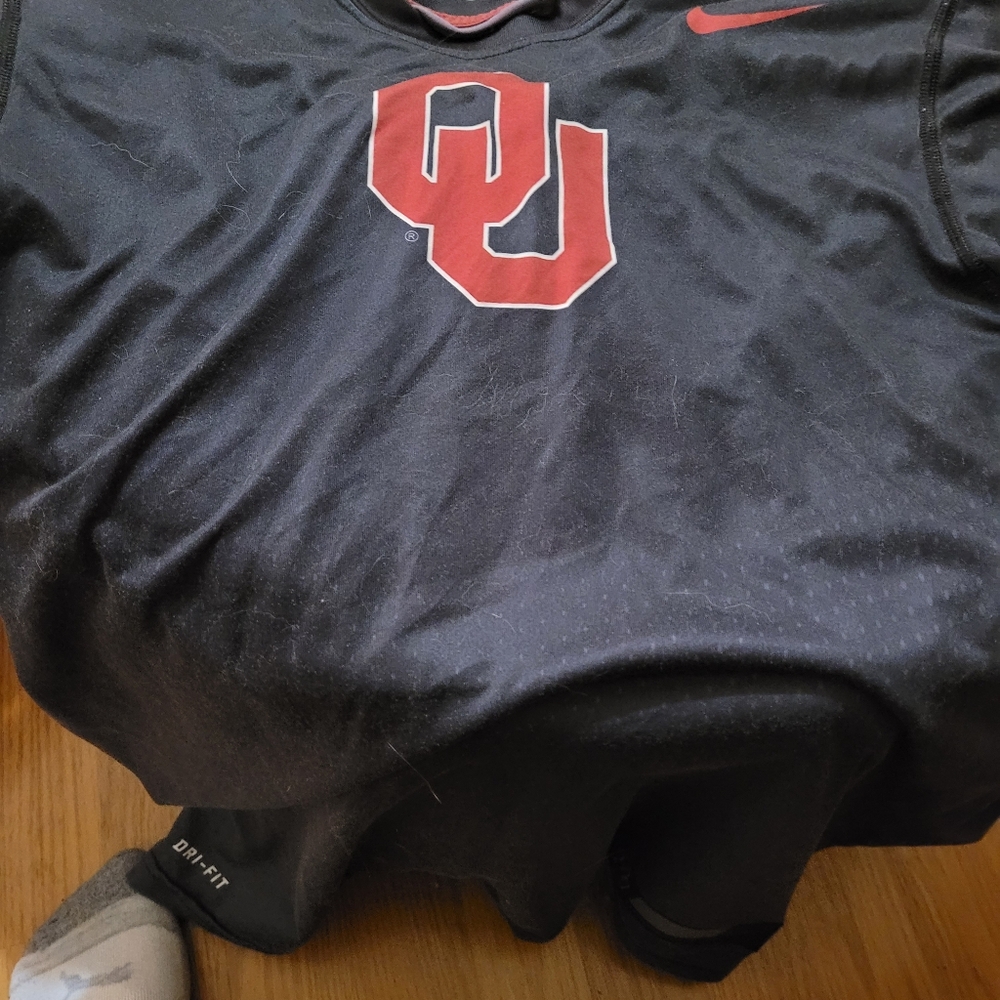 Nike Black Tee with Red OU Logo